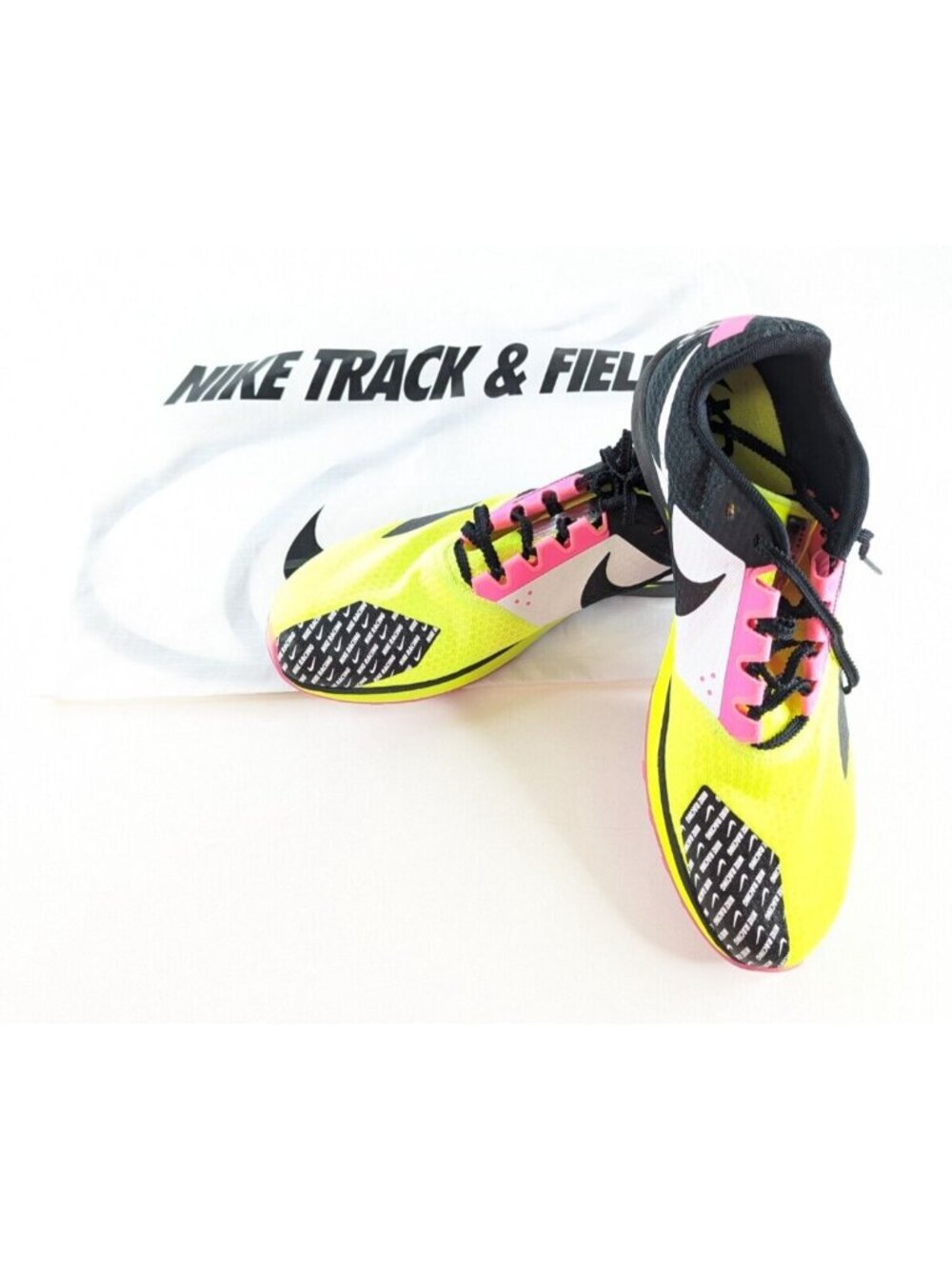 Nike Rival Waffle XC 6 Mens Size 10 Cross Country Shoes Volt Yellow Black Pink - Picture 3 of 9